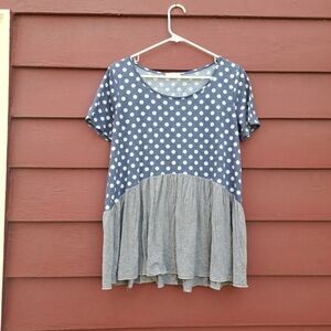 Polka dot flowy top